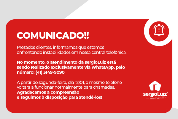 Informamos que estaremos em Férias Coletivas a partir de 22/12/2025, retornamos às atividades no dia 04/01/2026 a partir das 8h30