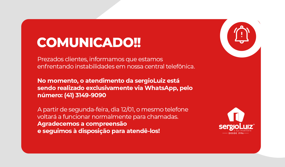 Informamos que estaremos em Férias Coletivas a partir de 22/12/2025, retornamos às atividades no dia 04/01/2026 a partir das 8h30